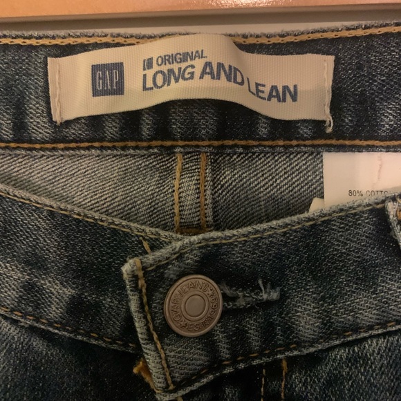 NON STRETCH Gap Womens Long and Lean Jean Medium Dark Size 4 - Picture 3 of 4